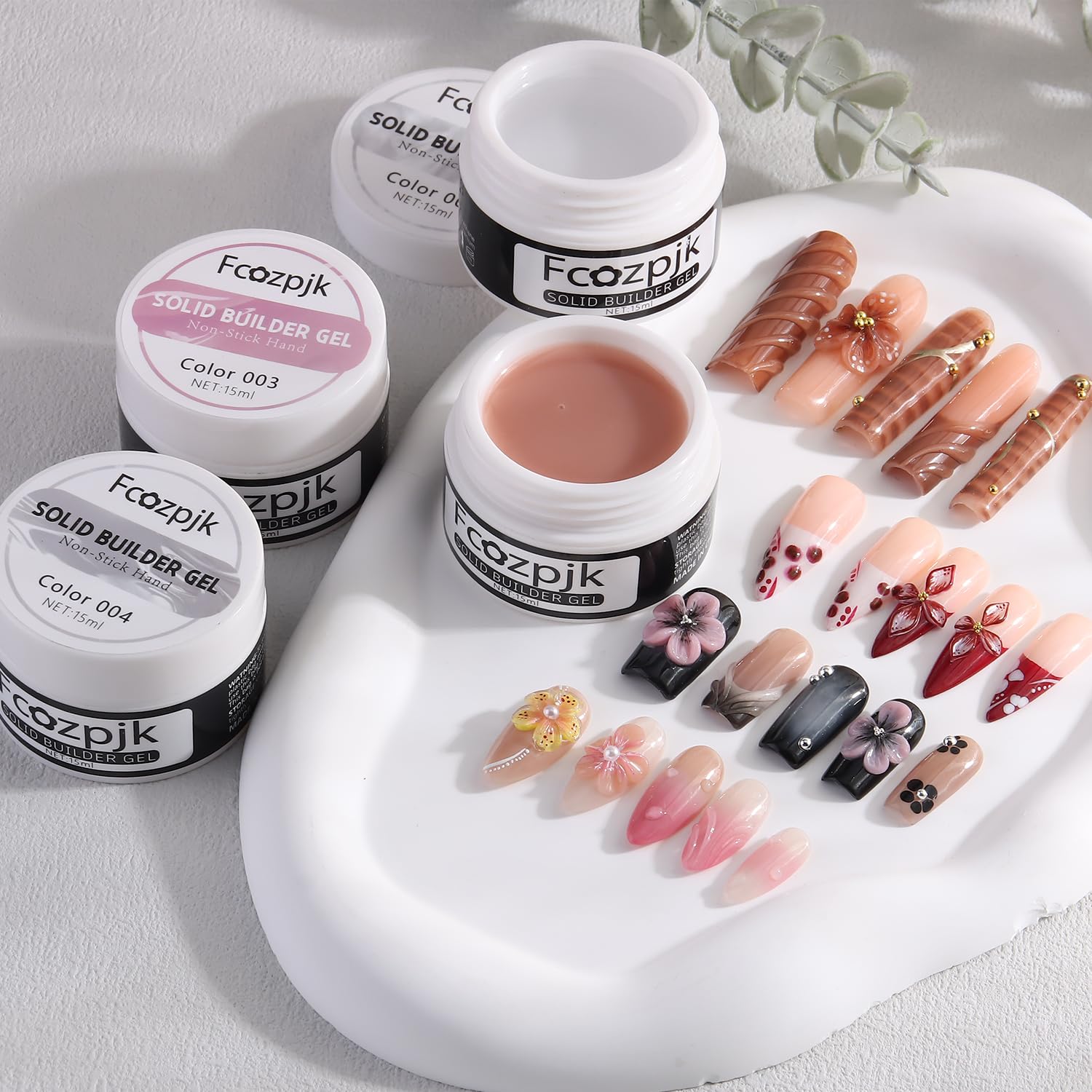 Gel sólido Fcozpjk claro para base y extensiones duraderas