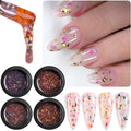 Fcozpjk Dried Flowers Gel Nail Polish — 4 Colors, Soak-Off UV/LED, Translucent Jelly Floral Kit