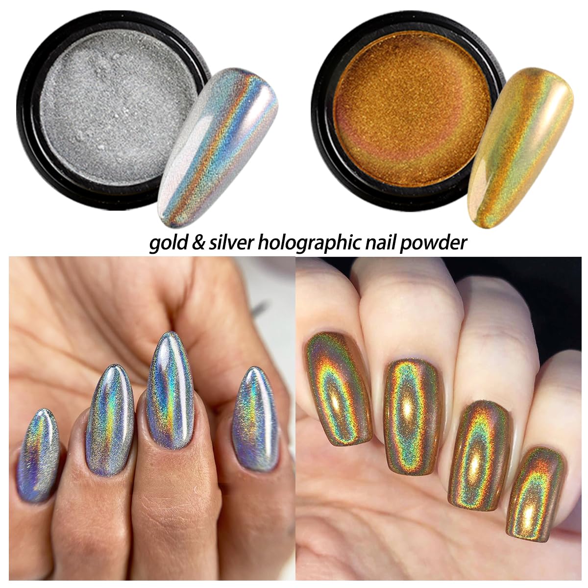 Hojas de oro y plata Fcozpjk para decoraciones de uñas