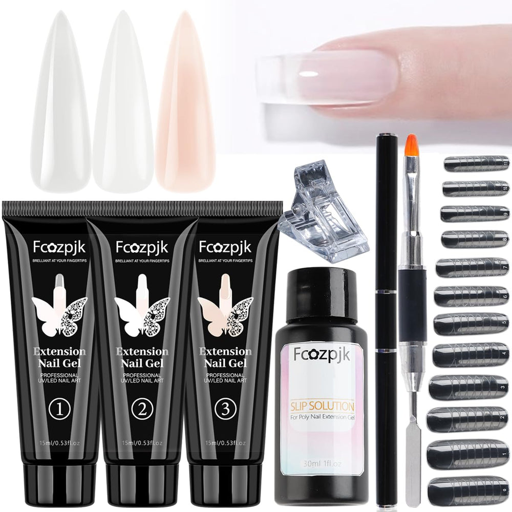 Kit Fcozpjk gel extensión uñas transparente para un acabado natural