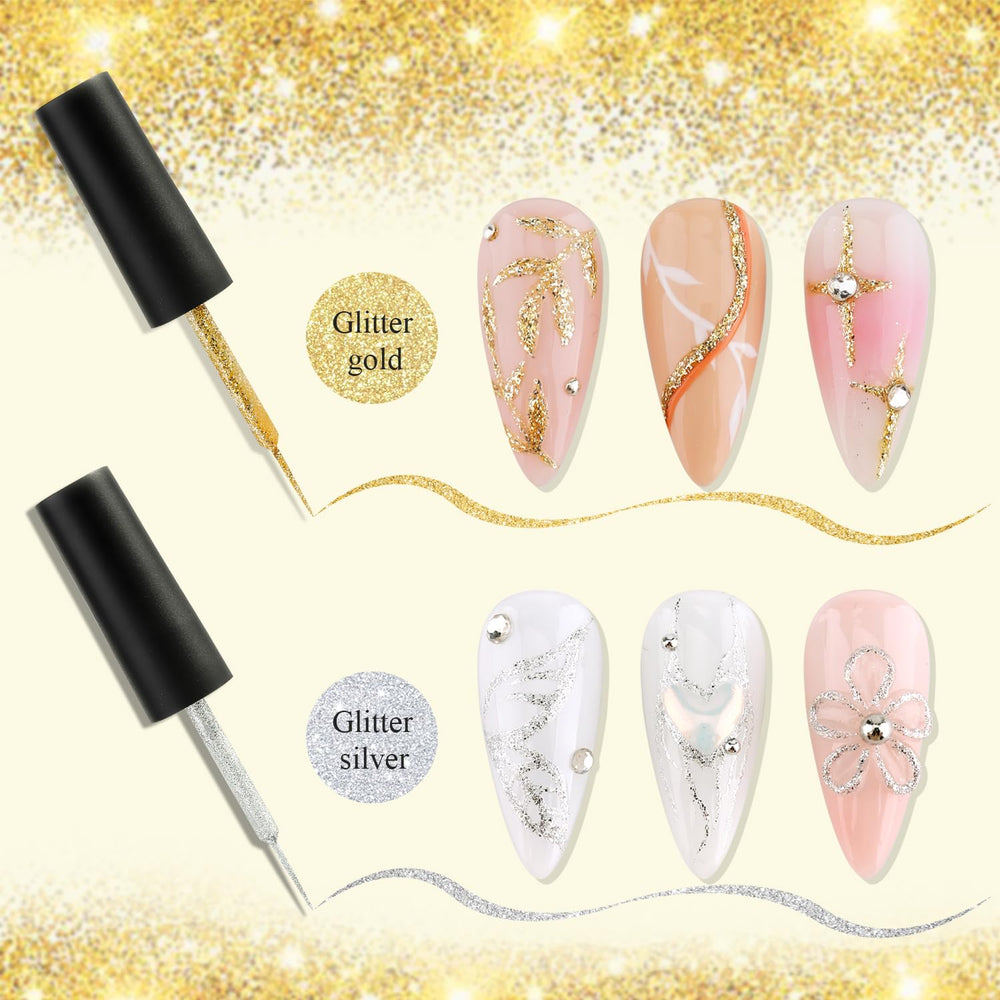 Fcozpjk Gel Liner destellos oro para acentos brillantes