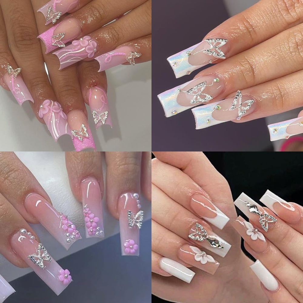 Fcozpjk mariposas adornos uñas: glamour discreto.