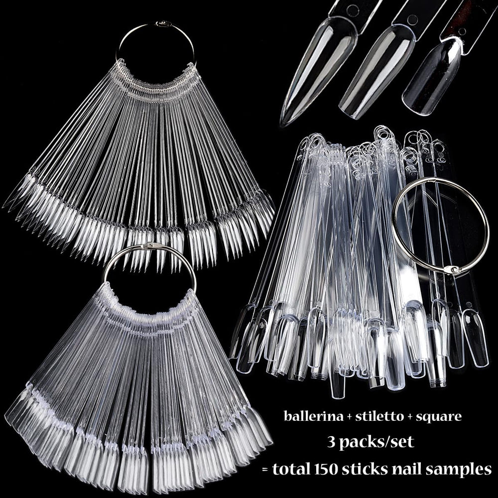 Fcozpjk nail swatch sticks with ring and square tips for precise color viewing