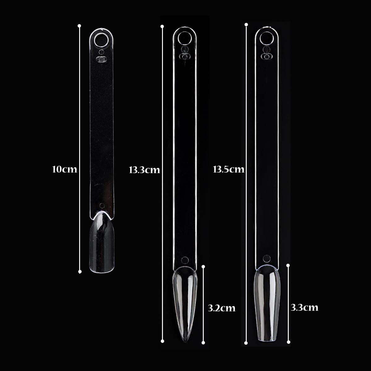 Fcozpjk nail swatch sticks with ring and stiletto tips for diverse testing