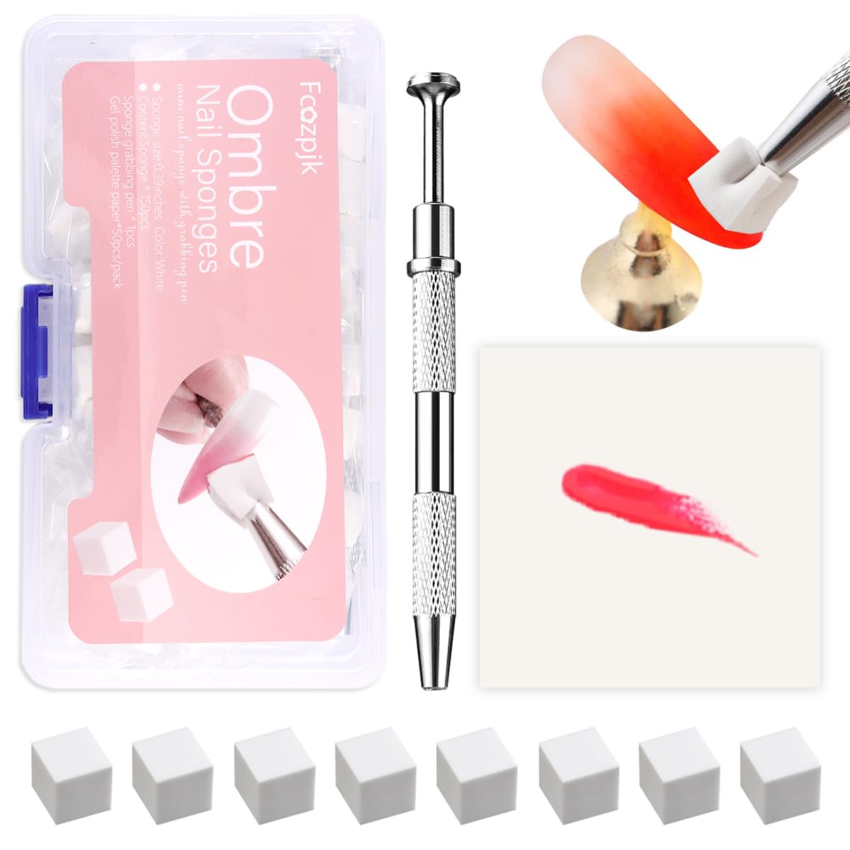 Fcozpjk ombre nail sponges 150pcs for precise gradient designs