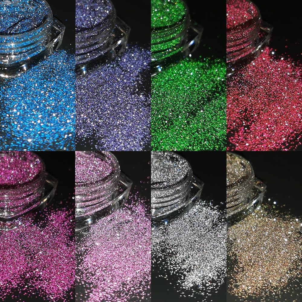 Polvo brillante rosa de Fcozpjk, brillo suave para uñas delicadas.