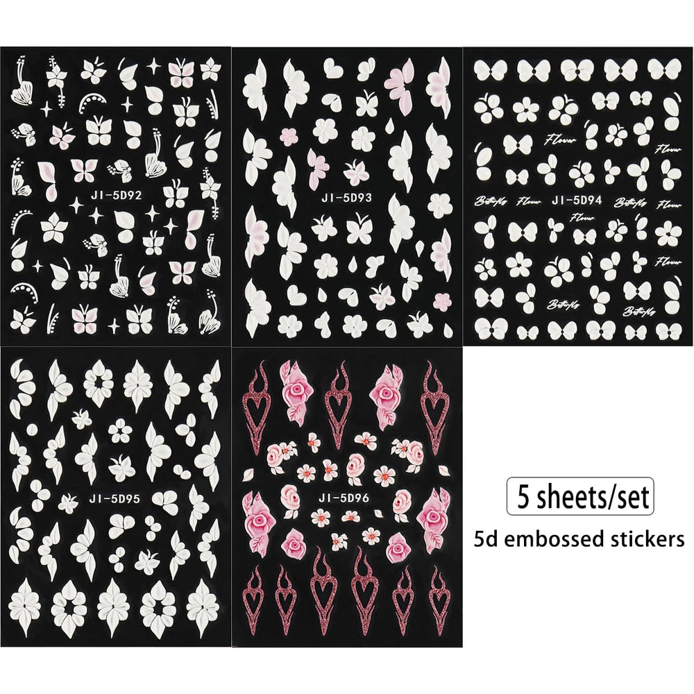 Fcozpjk rose and flowers embossed decals add subtle 3D texture