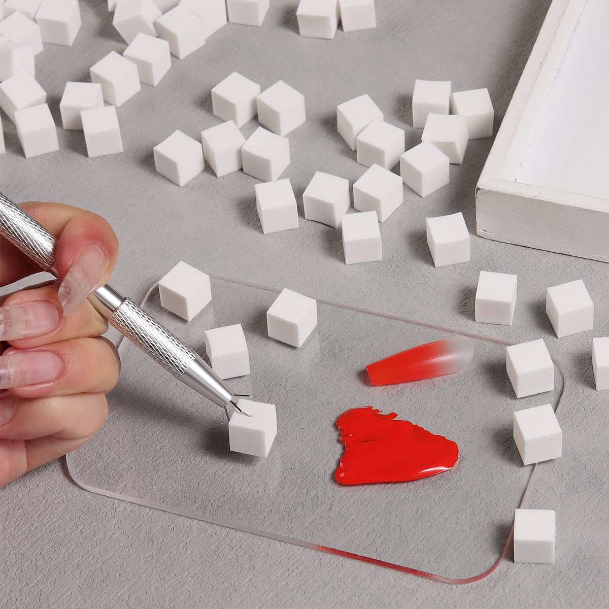 Fcozpjk silver nail art pen for precise grabbing.