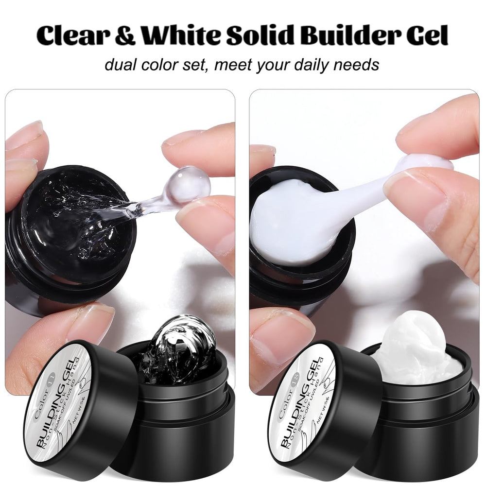 Fcozpjk solid builder gel kit white for crisp nail art