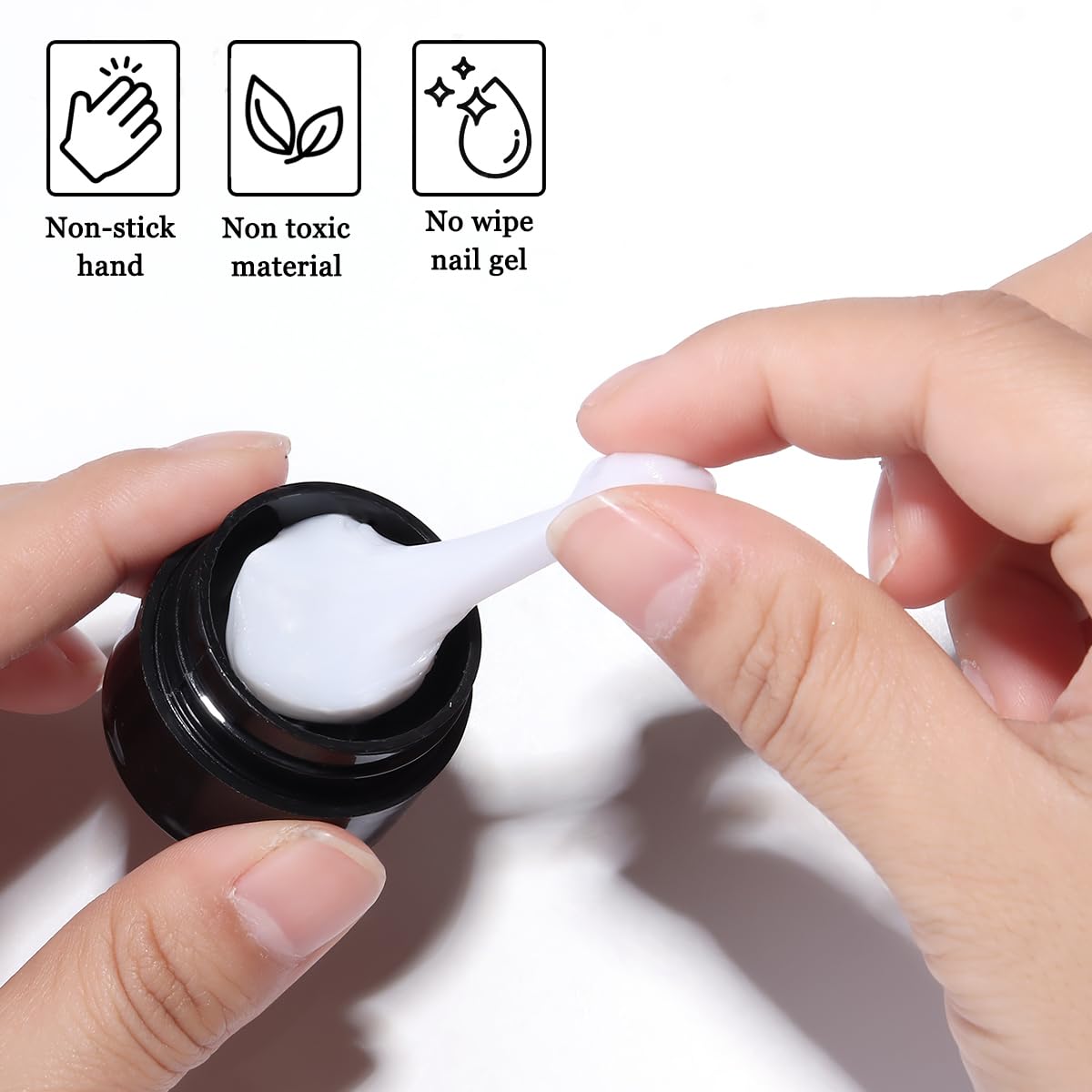 Fcozpjk white hard gel close-up shows thick density for sculpting.