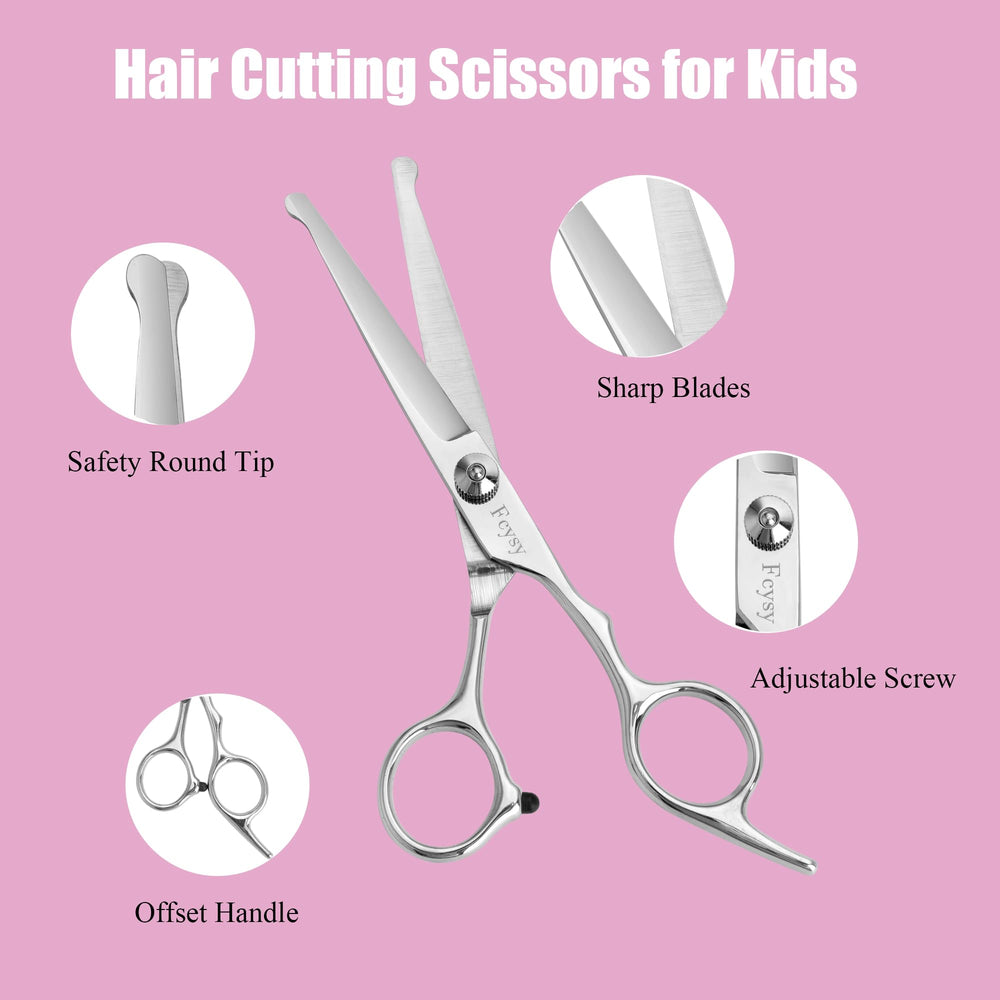 Fcysy thinning shears designed for soft kid-layer results.