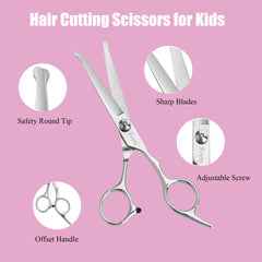 Fcysy thinning shears designed for soft kid-layer results.