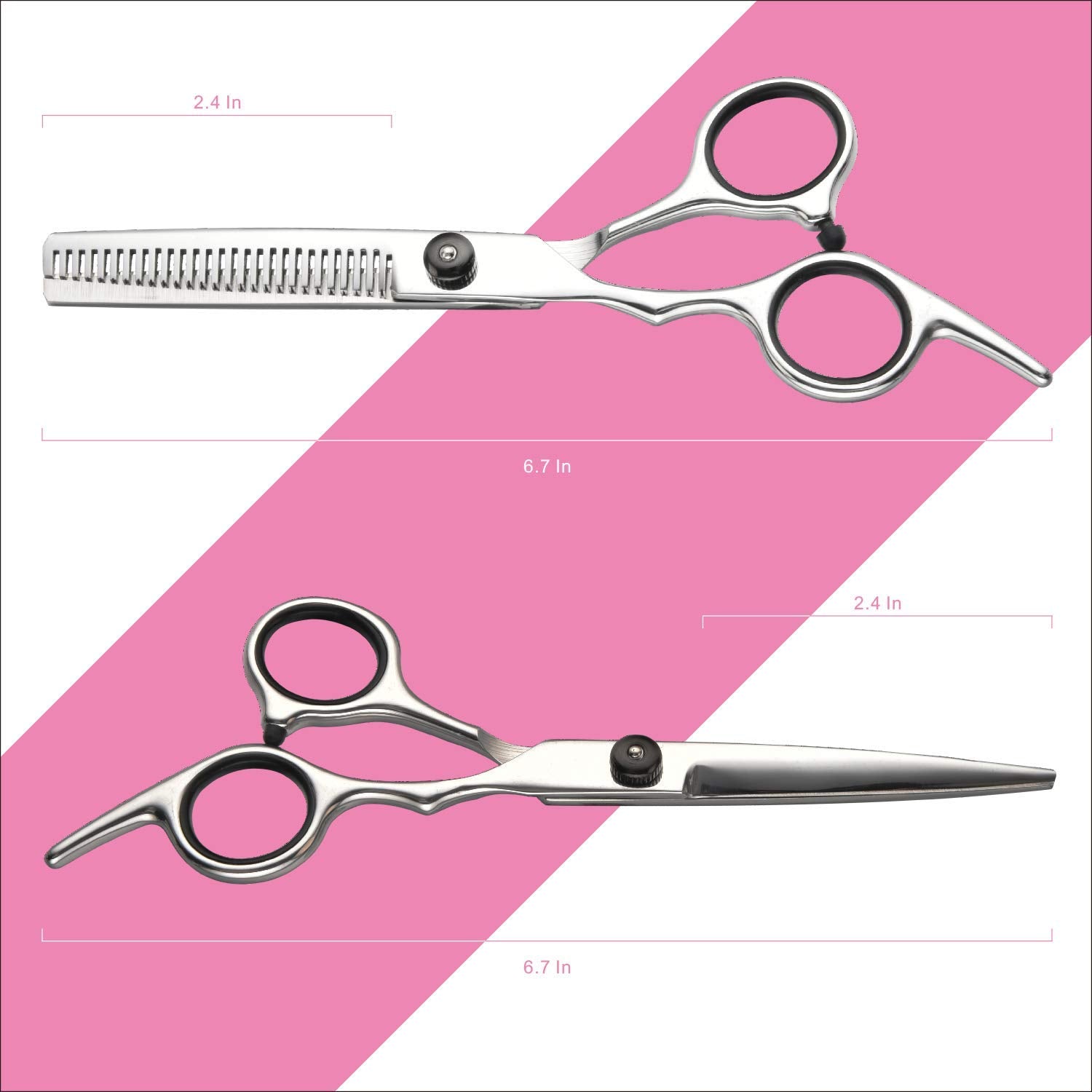 Fcysy thinning shears for texture and subtle layering during professional haircuts.