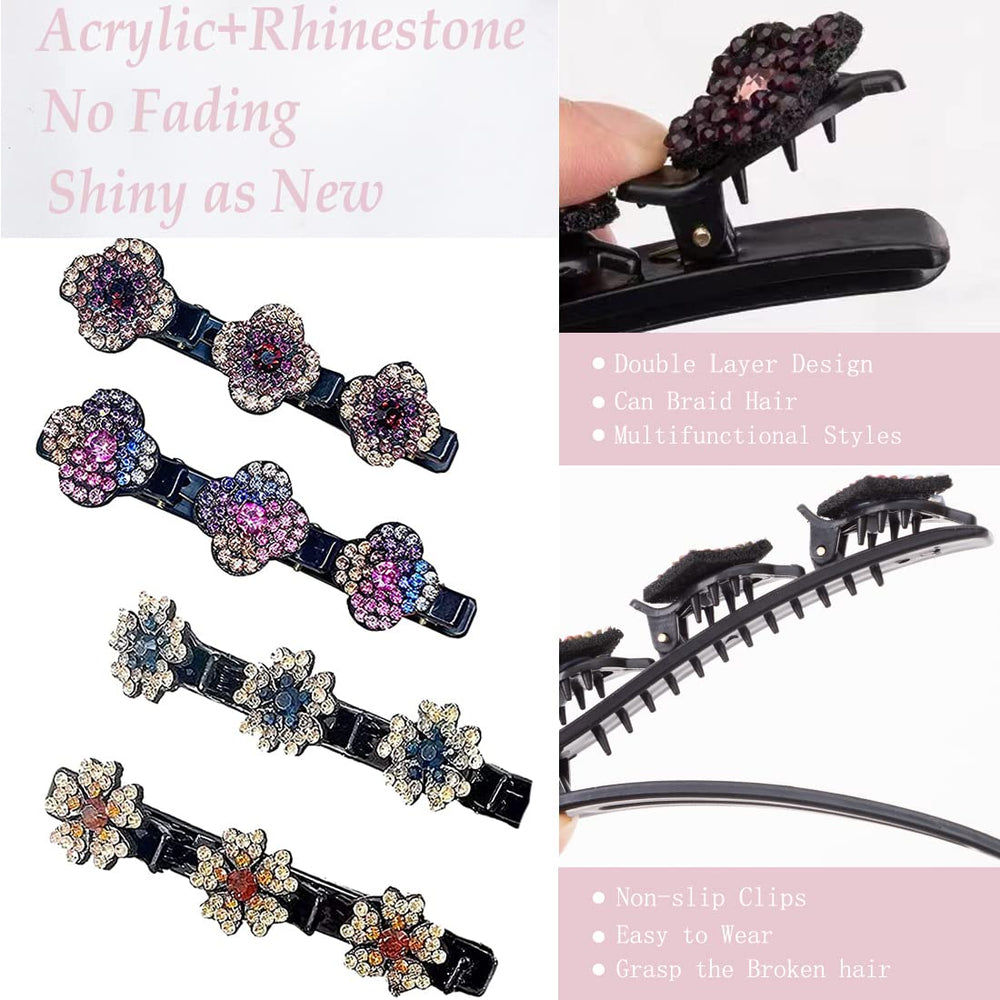 Pinza acrilica FDBJanuary con piedras facetadas, brillo duradero