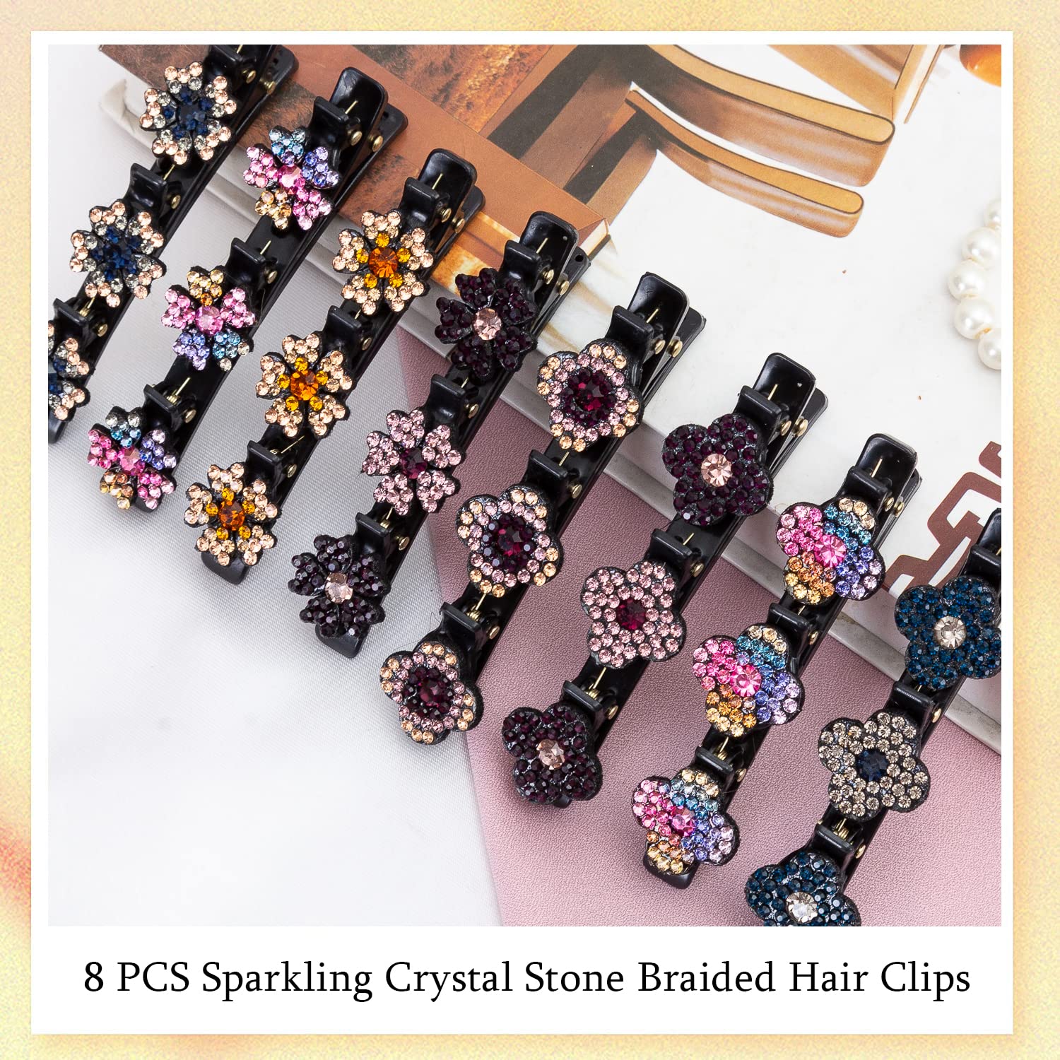 Pinza FDBJulyy con cristal, detalle deslumbrante para recogidos elegantes