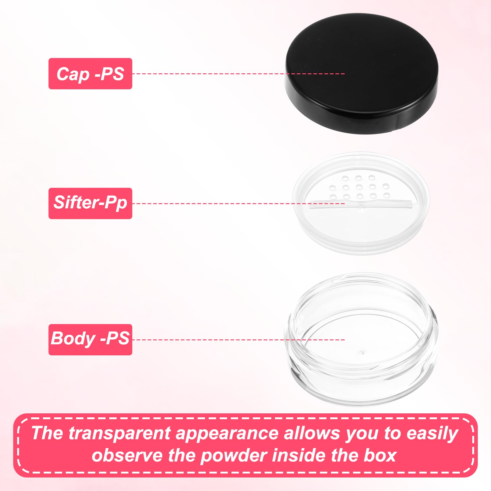 FdcZeyxior leakproof screw lid keeps powder secure during travel