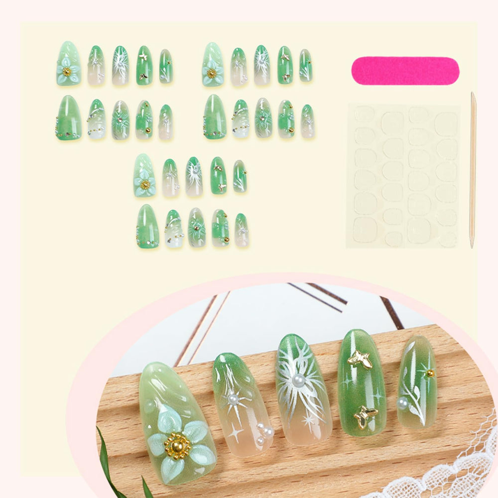 FDSQHSA pearl rhinestone decor adds sparkle for party-ready nails