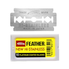 Feather double-edge blades ten-count box for precise shaving