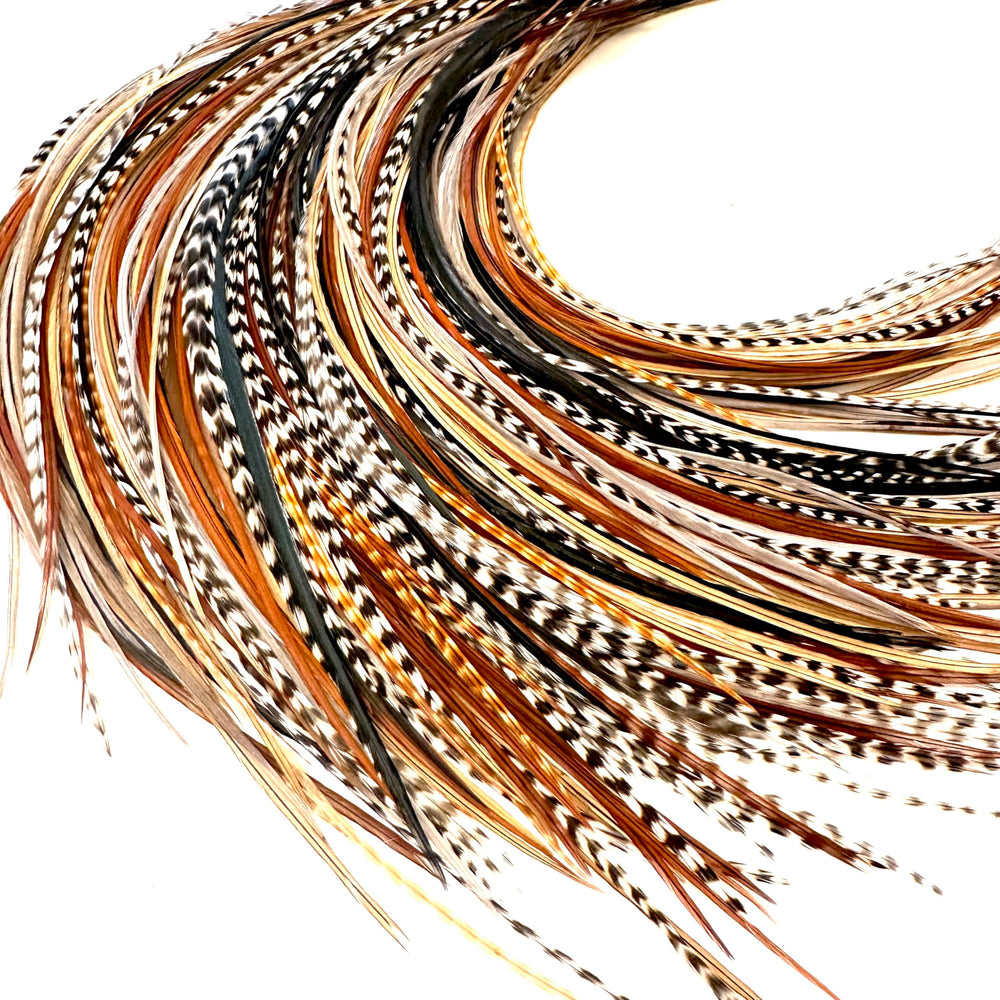 Feather Headz 21 natural color extensions close-up for customizable color flair