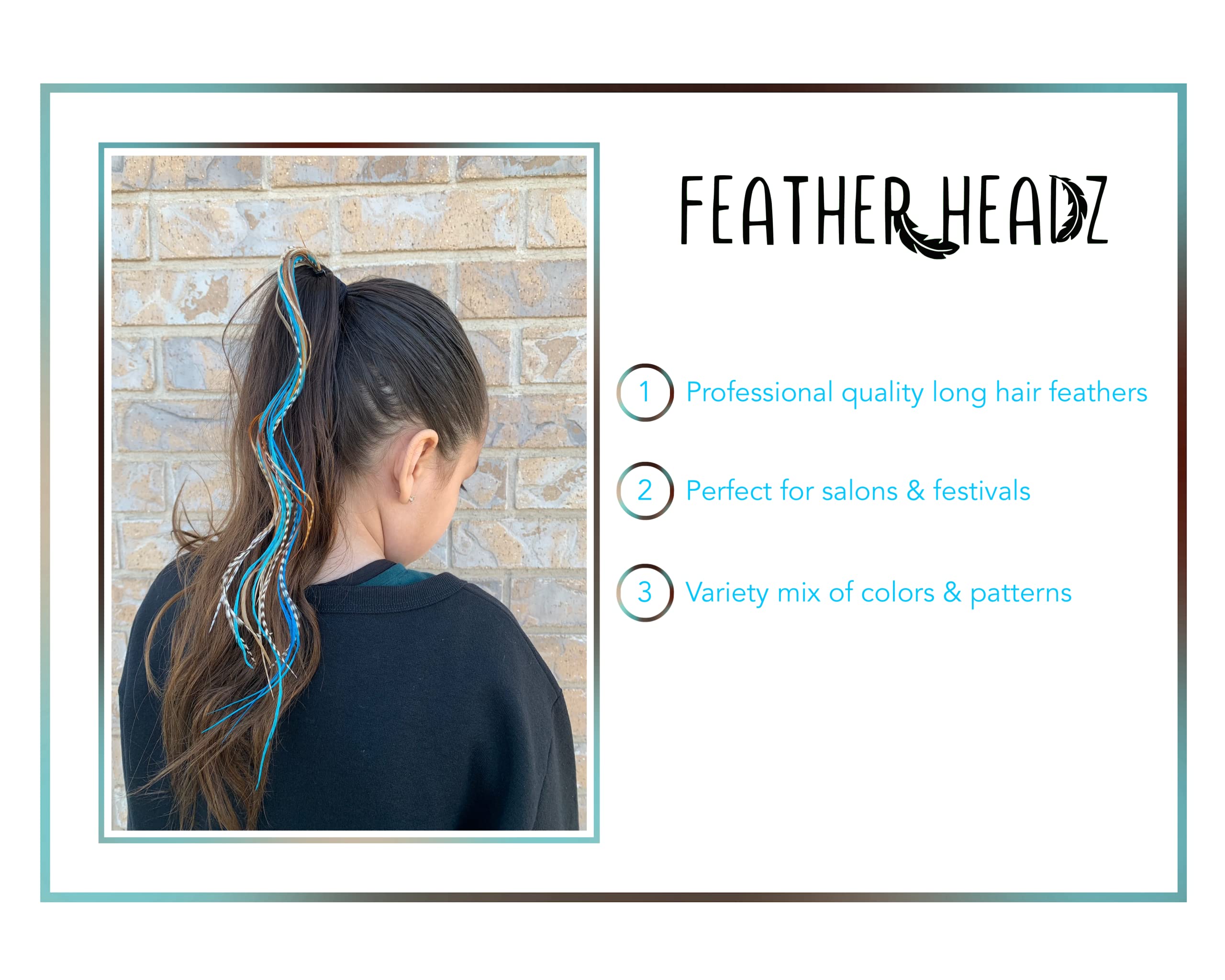 Feather Headz heat-styling safe rooster feathers for curling and styling