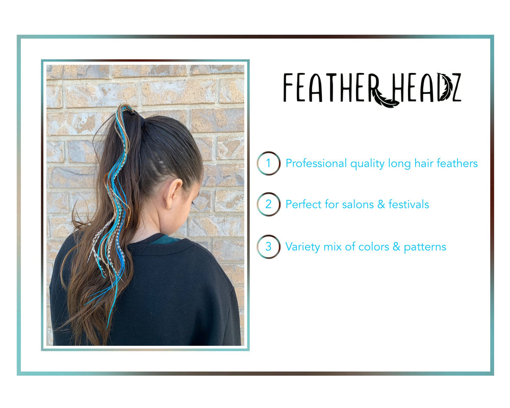 Feather Headz heat-styling safe rooster feathers for curling and styling