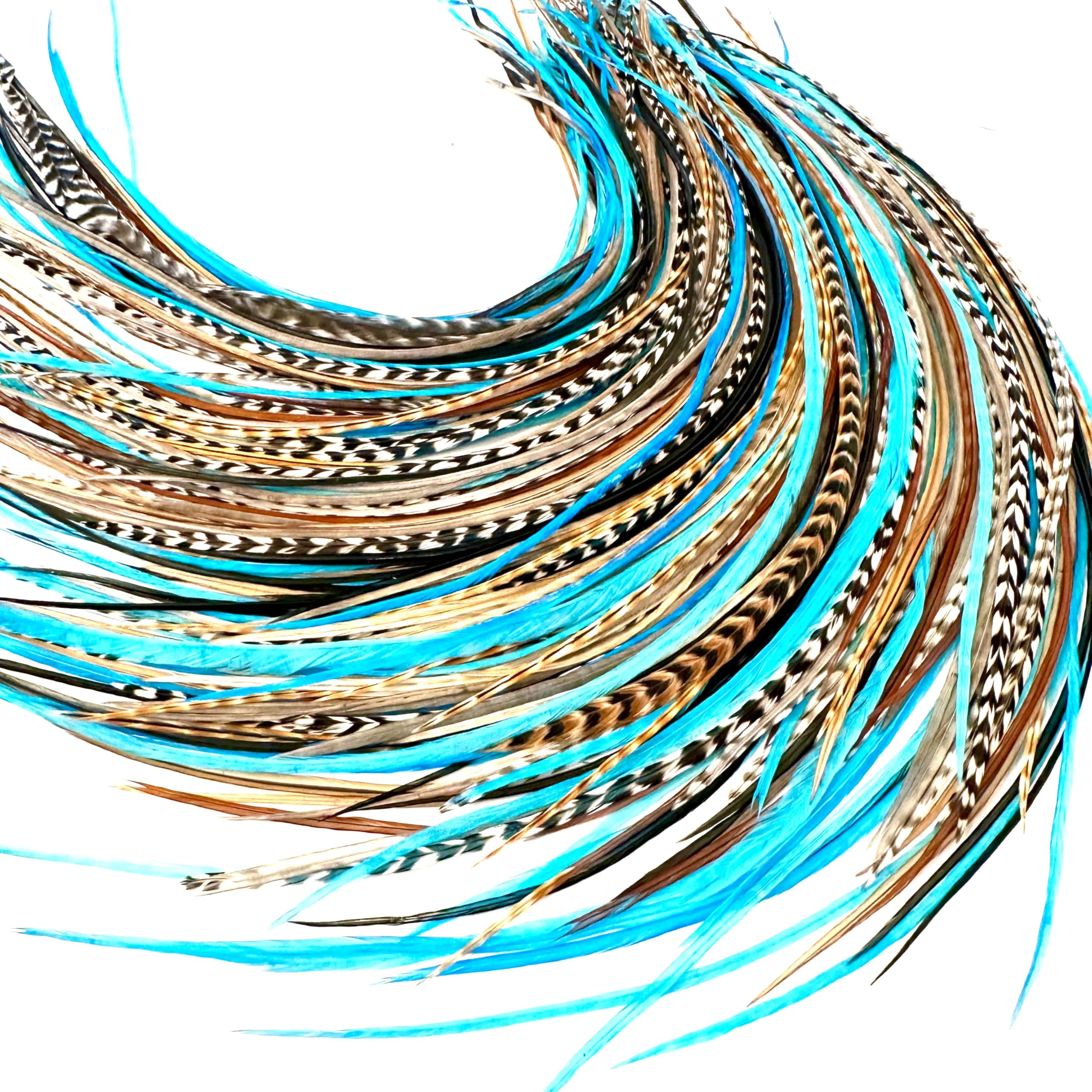 Feather Headz natural turquoise feather extensions for vibrant color and texture