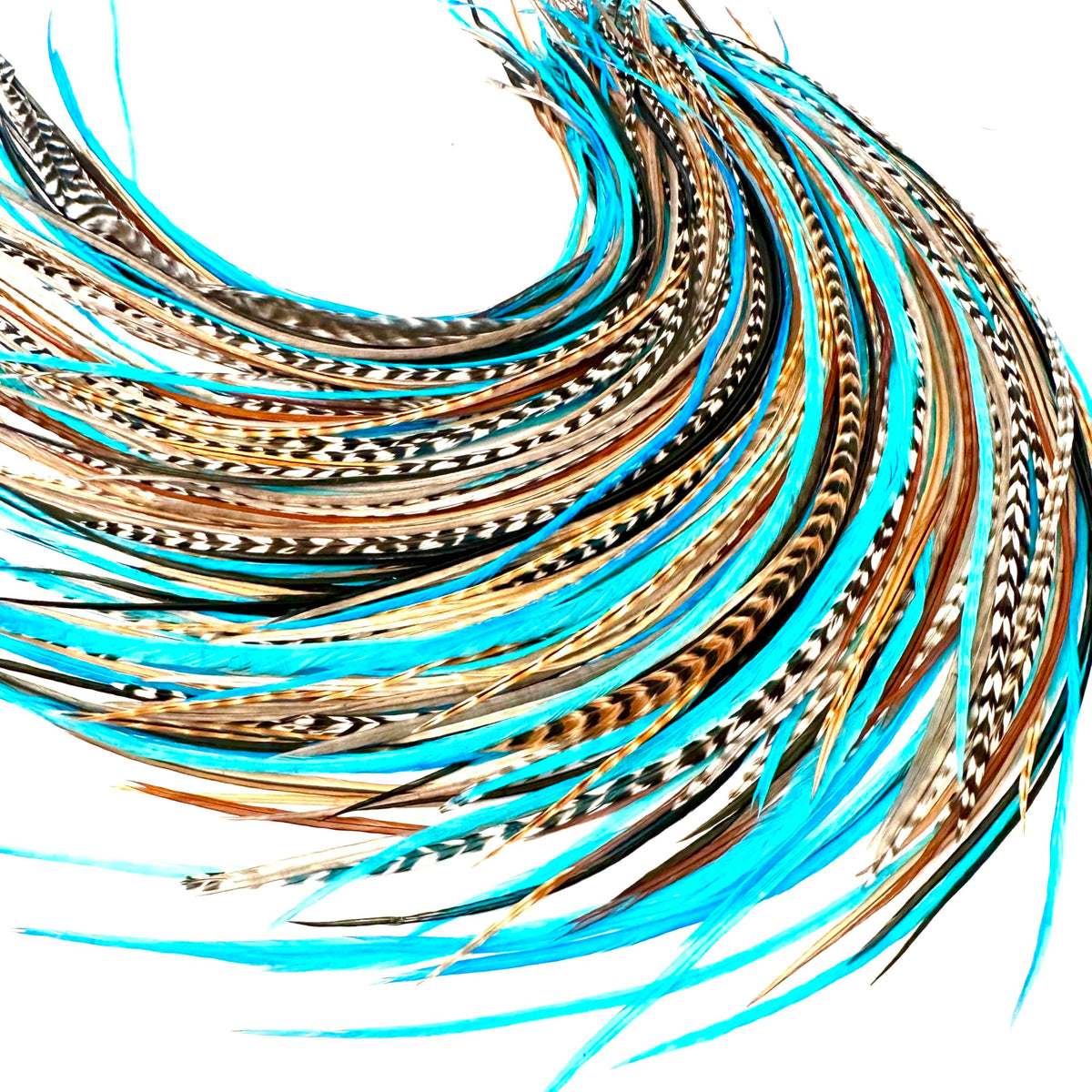 Feather Headz natural turquoise feather extensions for vibrant color and texture