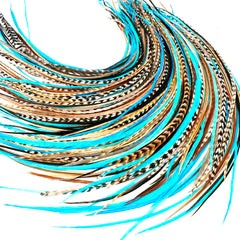 Feather Headz natural turquoise feather extensions for vibrant color and texture