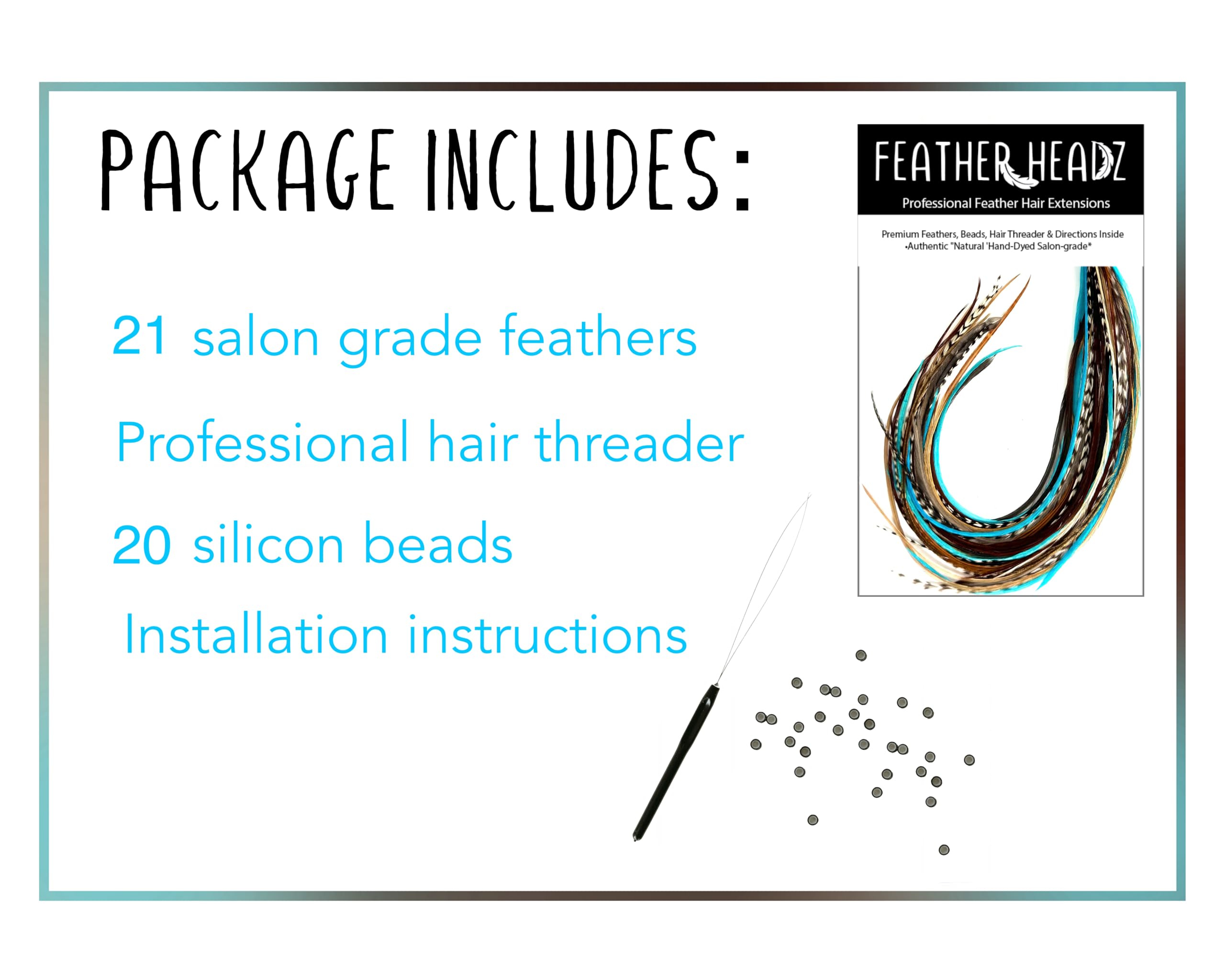 Feather Headz turquoise feathers nine to fourteen inches for versatile looks