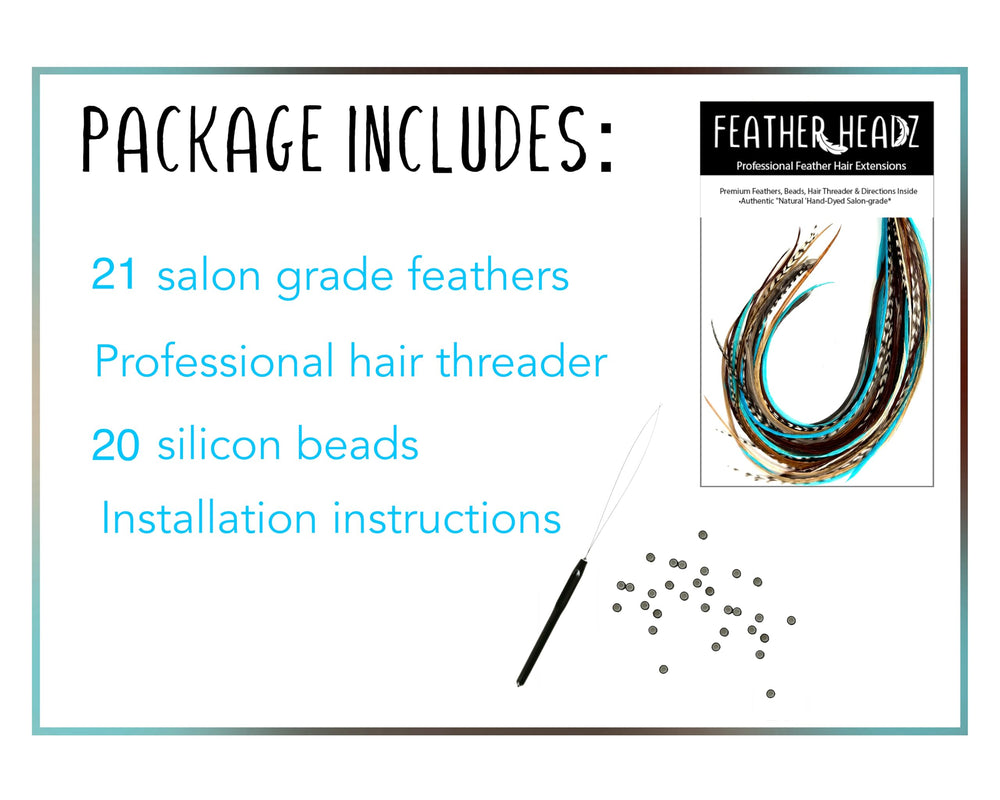 Feather Headz turquoise feathers nine to fourteen inches for versatile looks