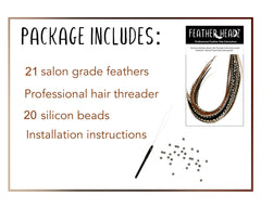 Feather Headz rooster feather extensions with micro-link beads for easy wear