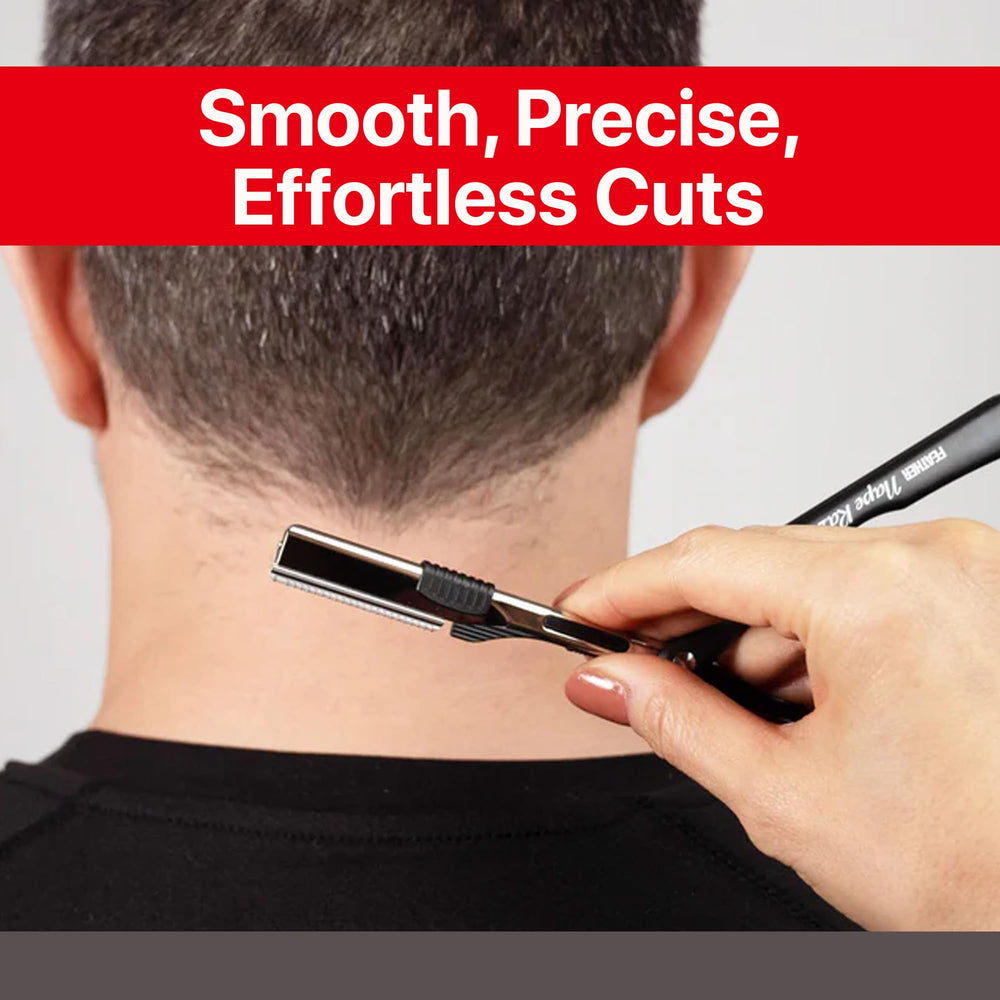 Feather Nape Blade shown for body hair refinement and smooth results