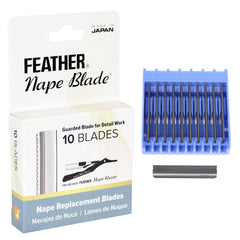 Feather Nape Blade with guarded edge close-up showing skin-safe design