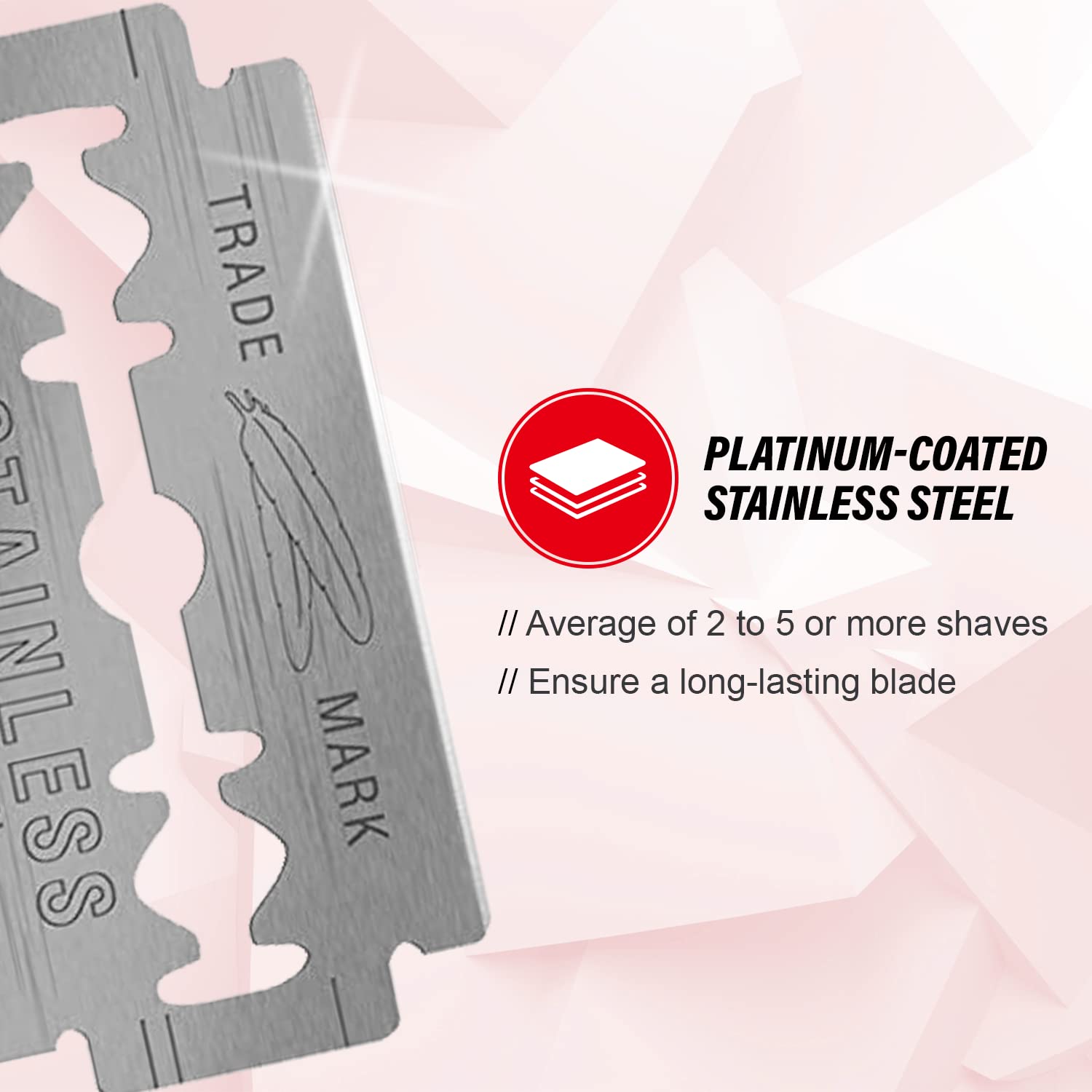 Feather precision-ground edge delivers a close, smooth shave.