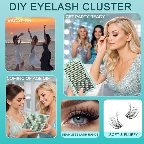 FebFeb 9-16 mm cluster lashes for versatile daily looks