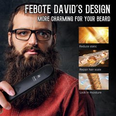 FEBOTE dual-action pear wood comb for detangling and styling