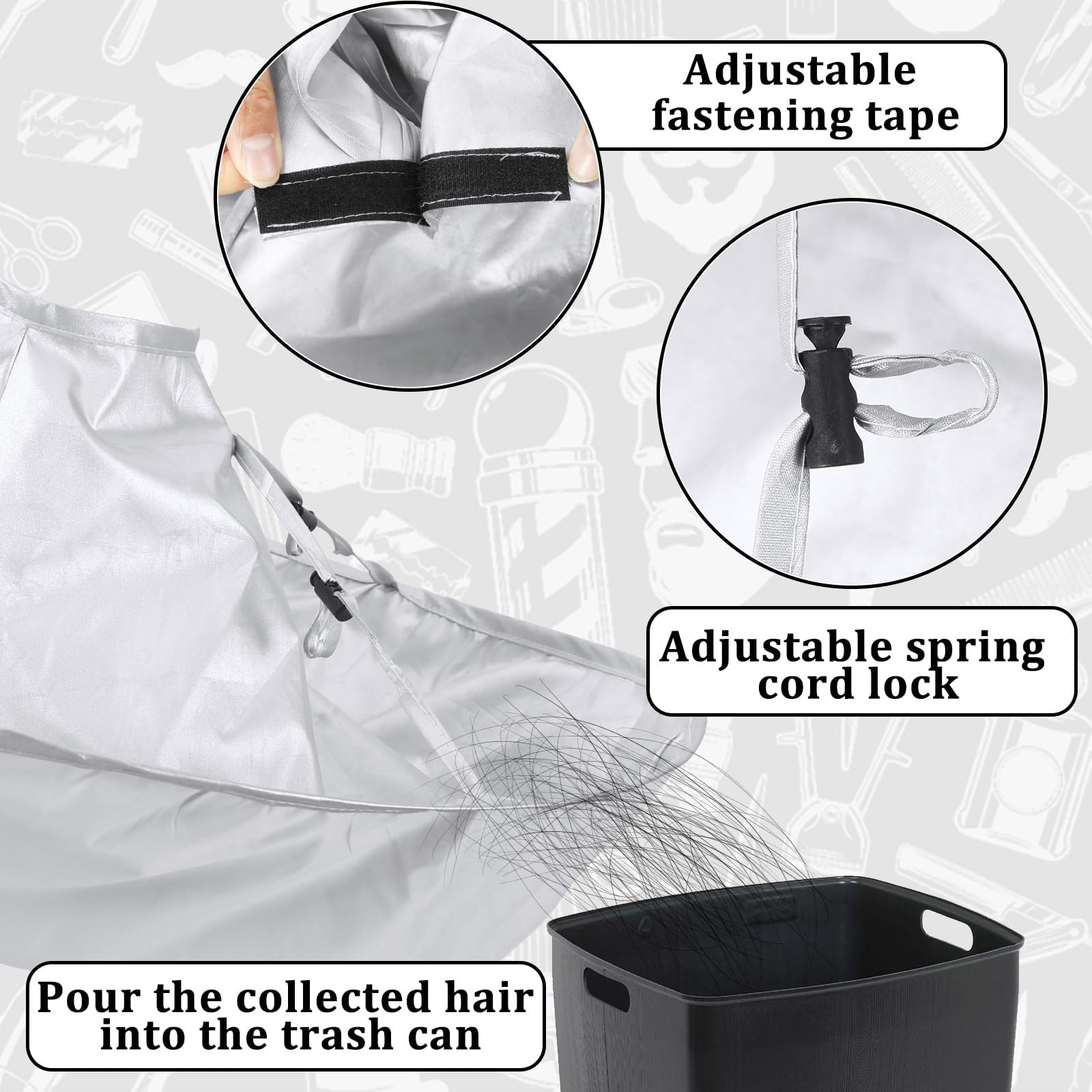 FEBSNOW haircutting cloak folds compactly for easy storage.