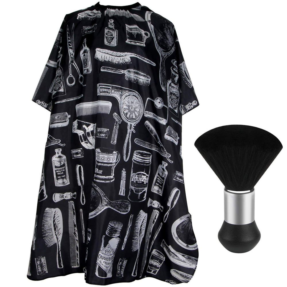 FEBSNOW floral-print cape provides full-coverage protection during professional haircuts.