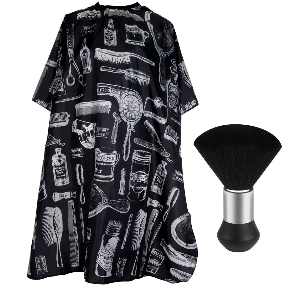 FEBSNOW floral-print cape provides full-coverage protection during professional haircuts.