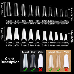 FEBSNOW U-shape half-cover nail tips for flexible trimming and natural look.