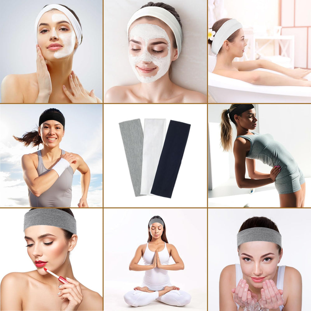 Bandas Fecawd para cabello versátil uso en deporte, maquillaje y viajes