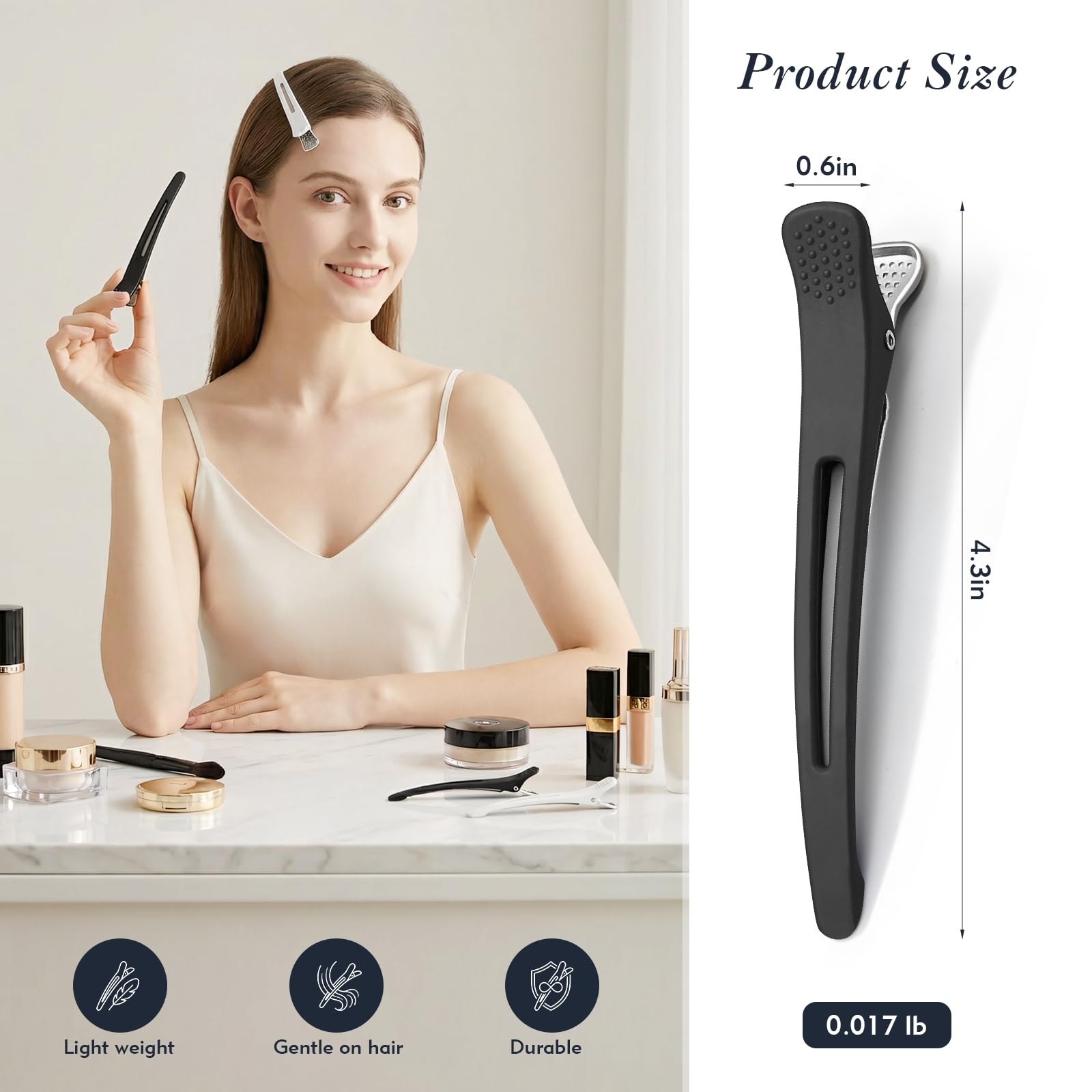 Feehope diseño silicona sin marcas protege el cabello durante peinado.