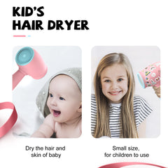 FeeKaa Kids Hair Dryer pink side view highlights easy grip for children