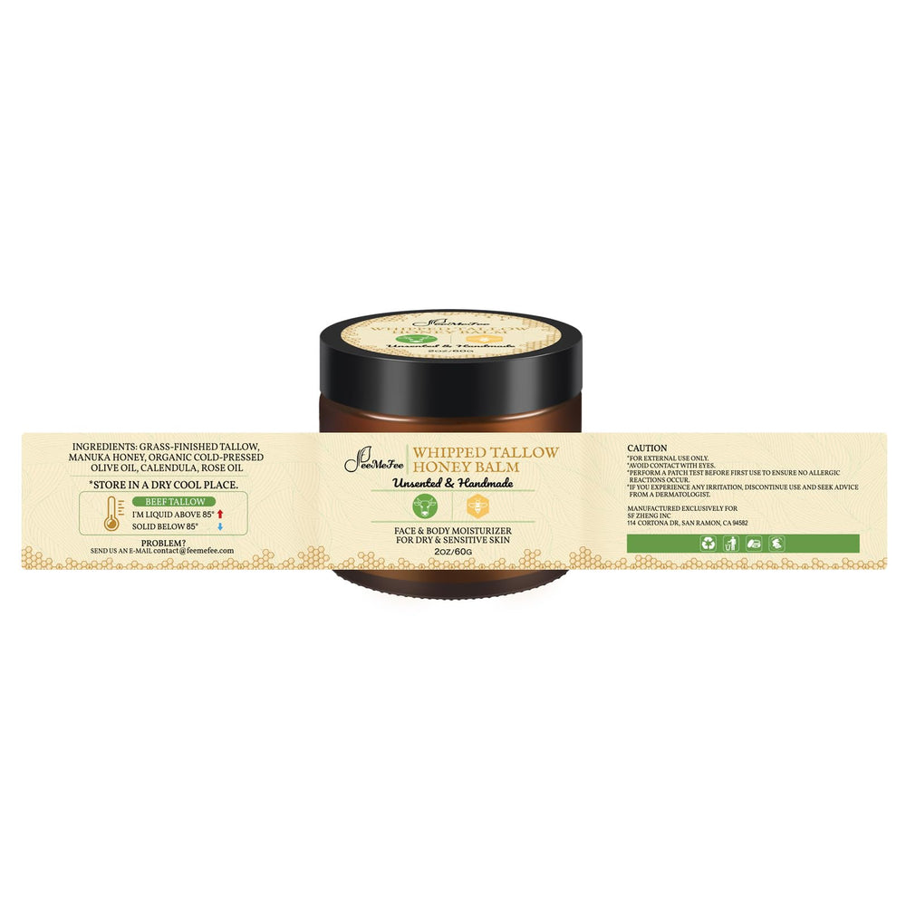 FeeMeFee Tallow de Res, uso diario para labios, cara y cuerpo.
