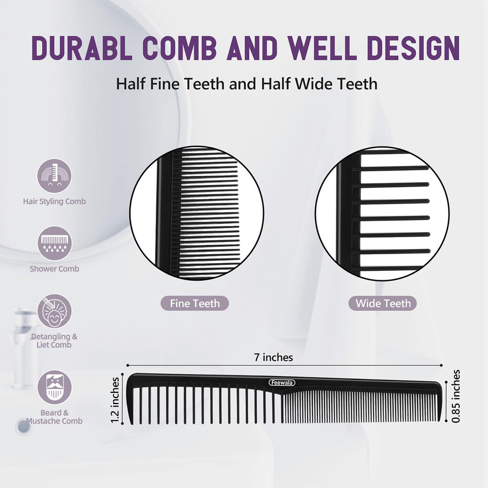 Feewala wide-tooth close-up for gentle detangling of thick or curly hair