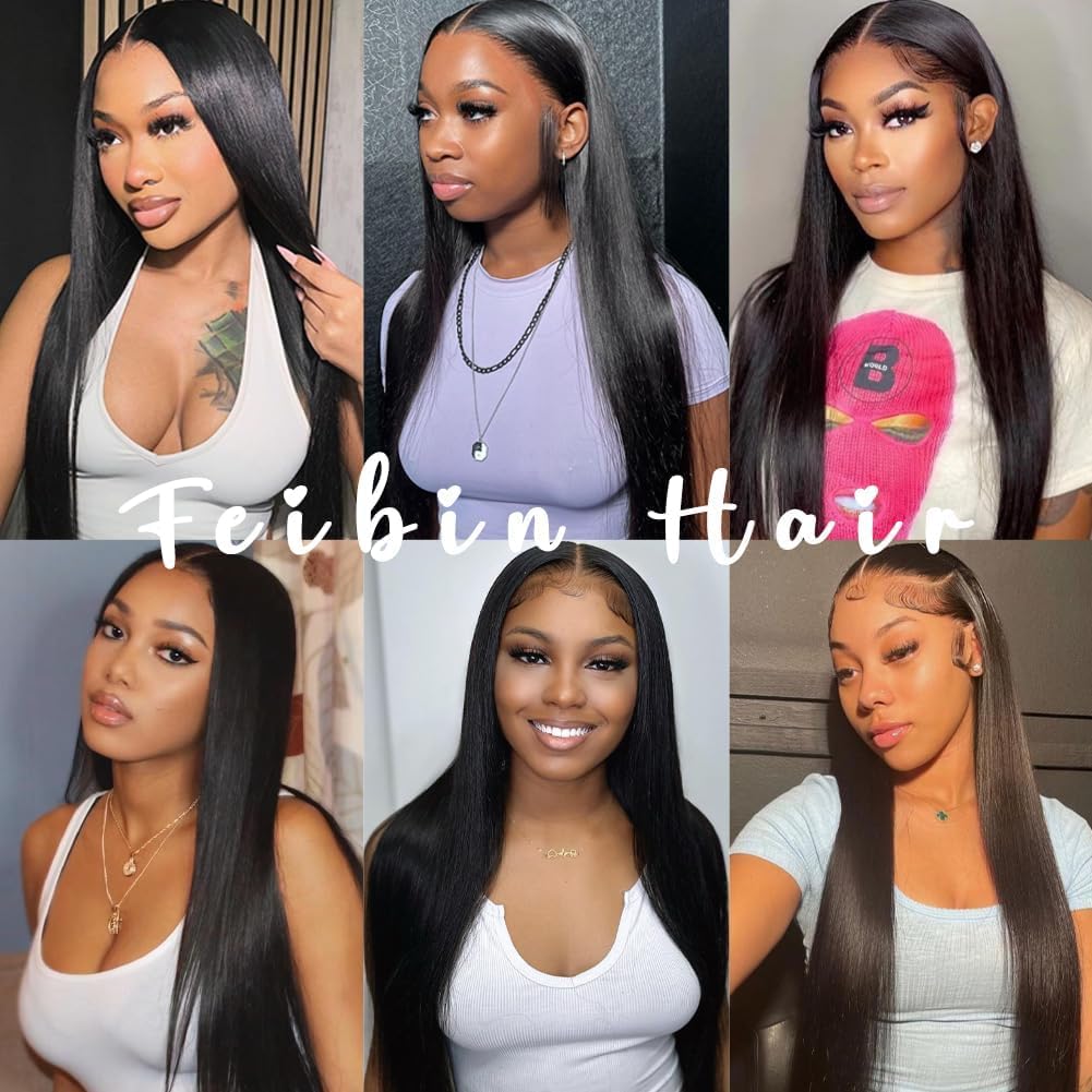 Feibin straight hair bundles healthy ends indicate quality virgin hair.