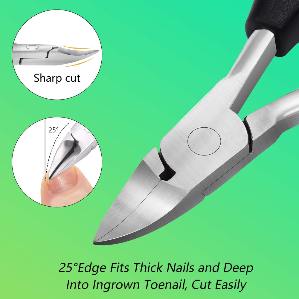 Feiccier sharp curved blade trims ingrown nails smoothly.