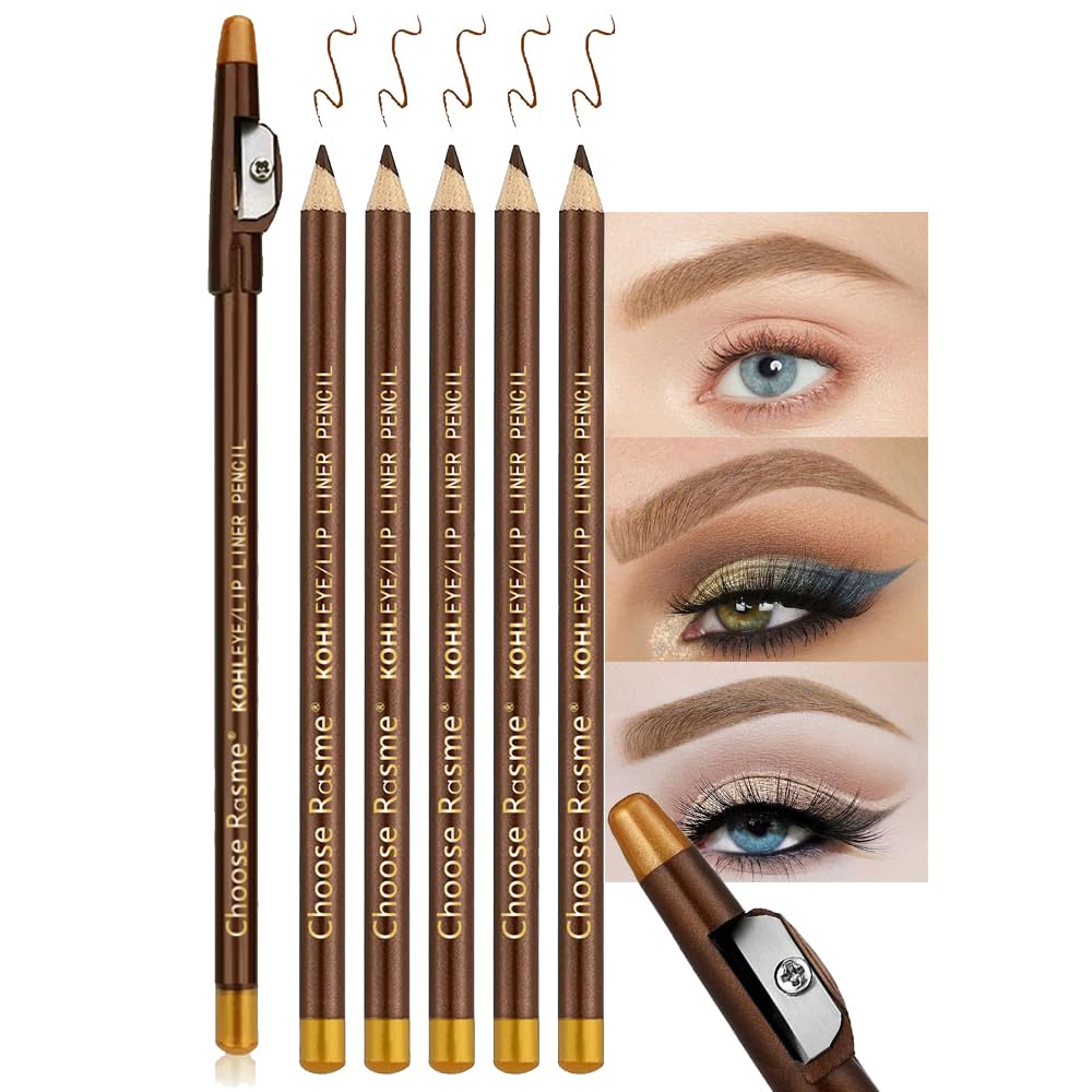 FeiCuiYun 5Pcs wooden eyebrow pencils for precise arch definition and natural brows.