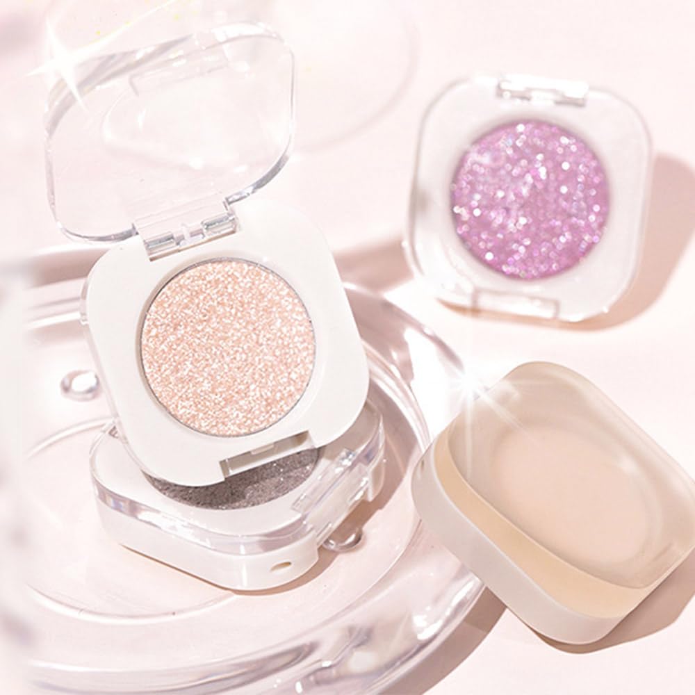 FeiCuiYun Glitter Shimmer Eyeshadow Palette iridescent creams add shimmering accents for seasonal looks.