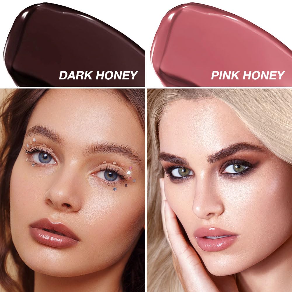 FeiCuiYun lip balm swatch on lips showing natural honey tint